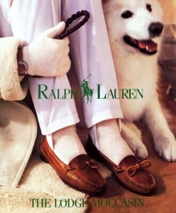 1988 Ralph Lauren dog fashion lodge moccasin 1-page MAGAZINE AD - Picture 1 of 1