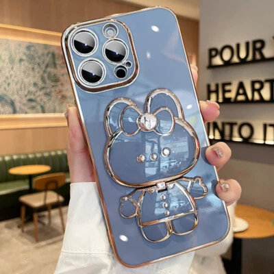 Linda funda con soporte espejo conejo para Samsung Galaxy S25 Ultra S24 S23 S22 S21 S20 Foto 1 de 4