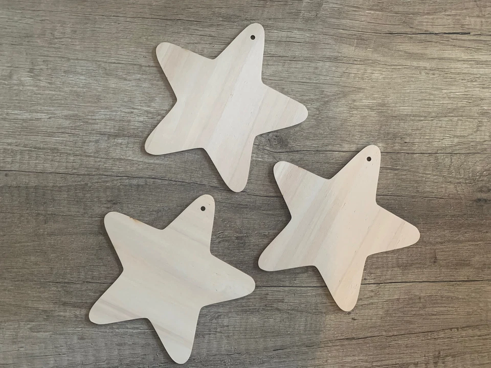 Stern Weihnachts Sterne Weihnachten Xmas HängeDeko 20 x 20 cm Holz Deko Basteln - Bild 1 von 2