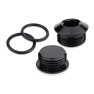 Enchufe de cabeza hexagonal macho 4/6/8/10 AN puerto ORB accesorio aluminio negro, paquete de 2 - Imagen 1 de 12
