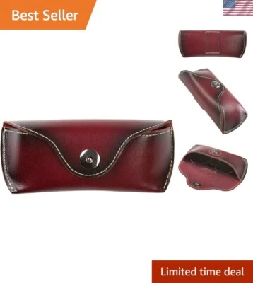 小巧型男女通用皮革眼镜架带磁性卡扣,适用于安全旅行 — 第 1/4 张图片