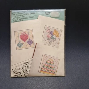 Lanarte Cross Stitch Card Kits 3 Congratulations NOS - Picture 1 of 2