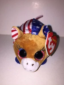 TY VOTE DONKEY DEMOCRAT TEENY TYS 3" -NEU, MIT ETIKETT-IN HAND *LIMITED EDITION* - Bild 1 von 2