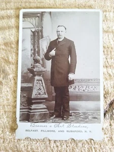 GENTLEMAN MIT SCHNURRBART, BELFAST/FILLMORE/RUSHMORE, NY.VTG KABINETTFOTO*CP9 - Bild 1 von 3