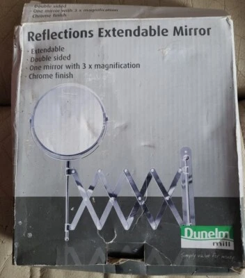 Dunelm Extendable Magnifying Wall Mounted Swivel Mirror, Shaving, Vanity Make Up - Image 1 of 4