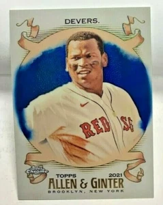 Rafael Devers 2021 Topps Allen & Ginter Chrome #253 - BLUE Refractor #d 112/150 - Picture 1 of 2