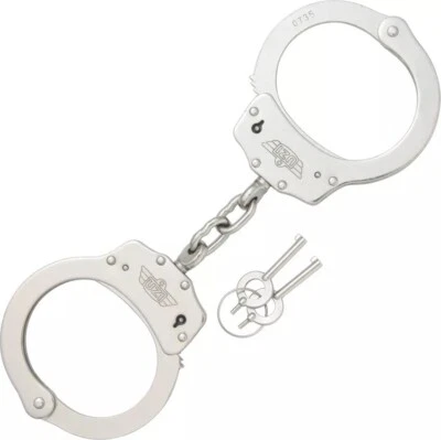 Esposas Uzi acabado plateado HC-C-S construcción de acero. Cerradura doble con (FVS030787) Foto 1 de 4