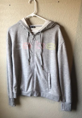 Nuevo Bebe Sport Sudadera con Capucha Gris Cremallera Sudadera con Capucha Chaqueta Atlética Informal Para Mujer Mediana Foto 1 de 4