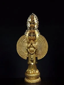 18.9" Old Tibetan Buddhism temple Bronze 24k gilt 1000 hands Bodhisattva statue - Picture 1 of 9
