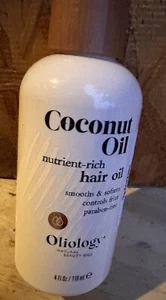 Oliology Coconut Oil  Nutrient-Rich Hair Oil 4oz  Controls Frizz New - Picture 1 of 2