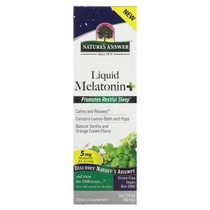 Liquid Melatonin+, Natural Vanilla and Orange Cream, 5 mg, 2 fl oz (60 ml) - Picture 1 of 3