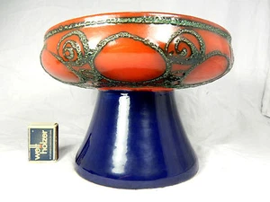 Schöne 70´s GDR design STREHLA Keramik Fuss Schale beautiful footed bowl 24 cm - Bild 1 von 12