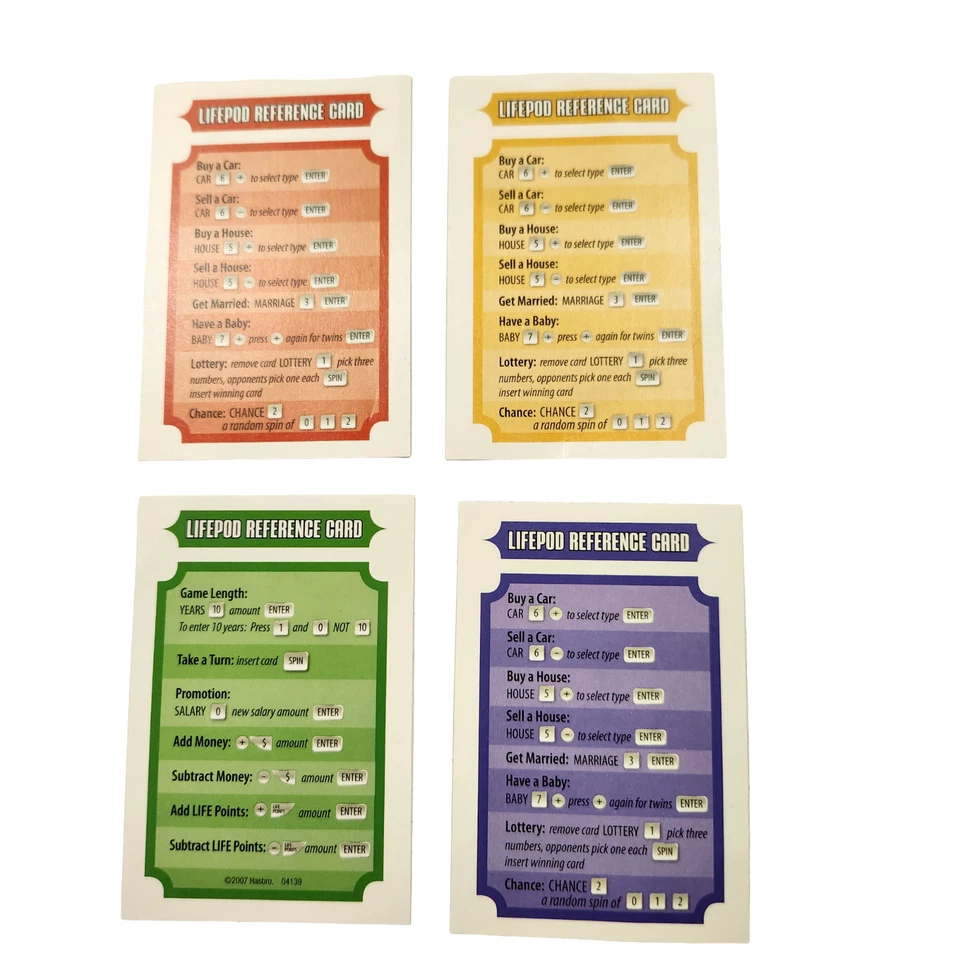 Game of LIfe 2007 Twists and Turns Life Pod Cards Replacement Parts Pieces - Image 1 of 1