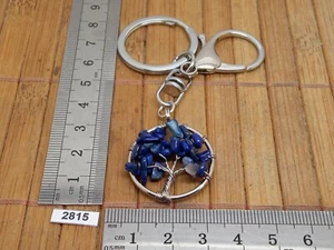 Très beau porte-clés arbre de Vie en LAPIS LAZULI naturel - mousqueton et rond - Imagen 1 de 3