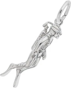 Sterling Silver Scuba Diver Charm by Rembrandt - Picture 1 of 2