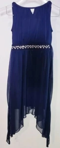 Crystal Doll Girl's Navy Sleeveless Holiday Special Occasion Dress! Size 7 Y - Picture 1 of 6