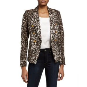 Blazer A.L.C Mujer Alton Doble Pecho Leopardo Estampado Animal 2 Oficina Audaz Nuevo con Etiquetas - Imagen 1 de 8