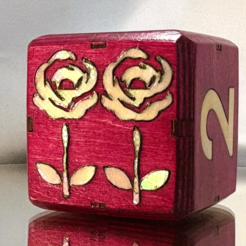 Rose Radiance - Pearl Inlay Elegance - Backgammon Doubling Cube 36mm - Image 1 of 4