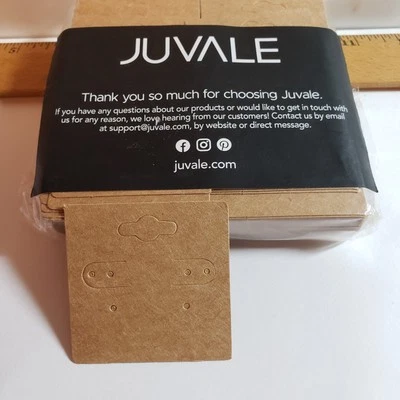 200 Pack Earring Display Cards Holder for Selling Jewelry, Ear Studs, Kraft 2x2" - Image 1 of 4