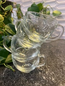 SET 4 TAZZE VINTAGE LA ROCHERE ESPRESSO DEMITASSE APE VETRO TRASPARENTE - Foto 1 di 16