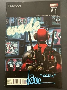 Deadpool 1 signiertes Kaare Andrews Hip-Hop-Variantencover blaue Farbe Chillin Sehr guter Erhaltungszustand COA - Bild 1 von 11