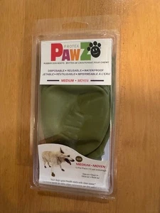 NEW GREEN Rubber Dog Boots, Medium 12-Pack, Reusable Waterproof by PawZ SEALED - Bild 1 von 1