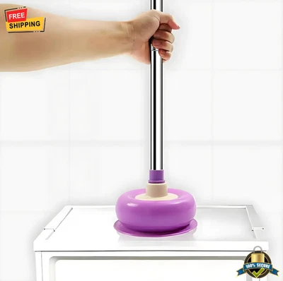Toilet Plunger Tool – Handheld Bathroom Unclogging Drain Cleaner - Image 1 of 4