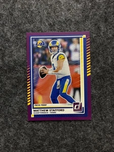 Matthew Stafford #296 - 2025 Panini Donruss - Prueba de prensa púrpura - Carneros - Imagen 1 de 2