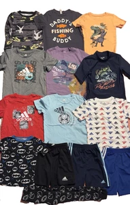 Lot of 14 pieces Boys 6/7 Clothes T-Shirts, Shorts Summer Fall Adidas Carter’s - Picture 1 of 11