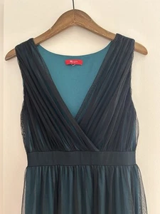 Monsoon Teal With Black Mesh Occasion Dress Size UK 10 - Picture 1 of 10