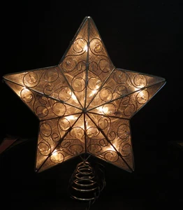 GE Holiday 10 Lights Christmas Sliver Star Tree Top - Picture 1 of 7