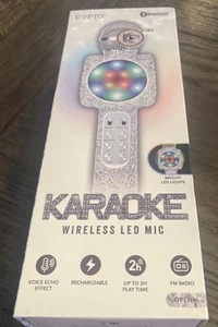 Poppy Karaoke kabelloses LED Mikrofon Bling Design Bluetooth wiederaufladbar NEU - Bild 1 von 5