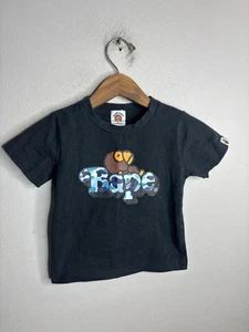 A Bathing Ape BAPE Kids Shirt Youth 100 Black Camo Ape Head Graphic Tee Logo - Picture 1 of 7