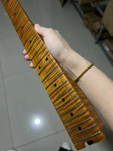 Stainless steel 22frets Matte Roasted Flame Maple electric guitar Neck Music Man - Picture 1 of 8
