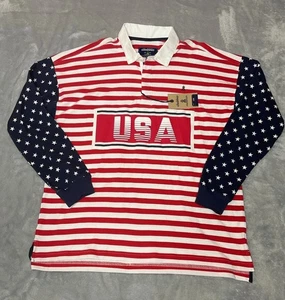 Camisa Polo Chubbies Para Hombres Grande Legacy Rugby EE. UU. Estampado Patriótico Rojo Blanco Azul - Imagen 1 de 8