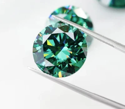 CERTIFIED 1.04 Ct Natural Round Cut Green Color CVD Diamond D Grade VVS1 Clarity - Image 1 of 4