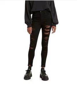 Refuge Miami Super Skinny Jeans Damen 5 schwarz hohe Knöpfe distressed - Bild 1 von 8