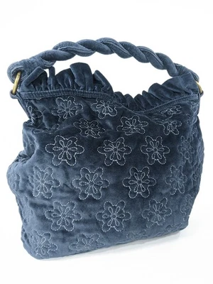 Vtg Y2K Velour Purse Old Navy Ruffle Flowers - Image 1 of 4