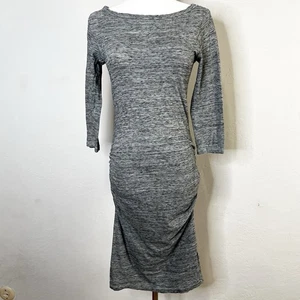 Vestido Estándar James Perse Melange Jersey Acanalado Espacio Teñido Gris Talla 2/Mediano - Imagen 1 de 10