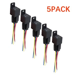 5pcs 5Pin Car Automotive SPDT Relay Switch Harness Socket Waterproof 40A 12V DC - Picture 1 of 7