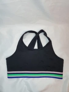 Old navy Active Girl Top/Sports Bra size 10/12 Black Striped Band Razorback - Picture 1 of 5