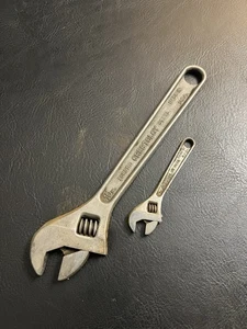 Vintage 2er Set Crescent Crestology Stahl 4" + 10" verstellbarer Schraubenschlüssel Jamestown Posten - Bild 1 von 8