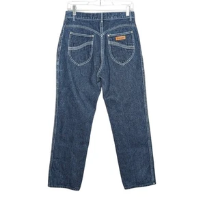 Vintage Gitano 70's High Waist Jeans White Contrast Stitching Straight Leg - Picture 1 of 9