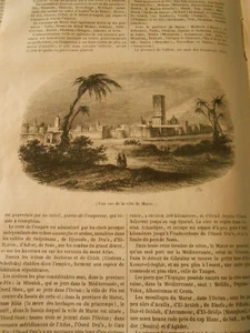 Empire du Maroc une vue de la Ville de Tanger Gravure Print 1844 - Picture 1 of 1