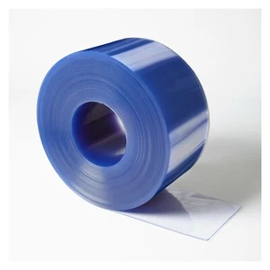 Tira/cortina de puerta de PVC transparente flexible 200 mm x 2 mm x 10 m - Imagen 1 de 3