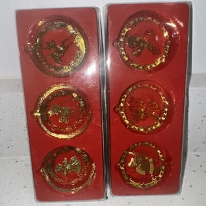 Adornos dimensionales de latón - Juego vintage de 6 clásicos de latón macizo usados - Imagen 1 de 8