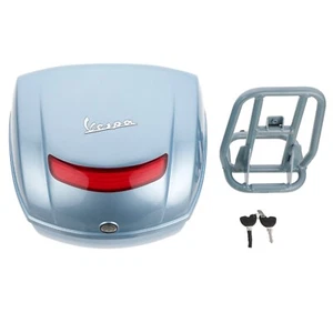 GENUINO PIAGGIO VESPA LX TOP CASE AZUL CIELO CON RACK OEM NUEVO 62346300AF - Imagen 1 de 8