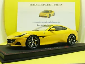 BBR 18197G FERRARI PORTOFINO M SPIDER TETTO CHIUSO GIALLO MODENA SCALA 1:18 - Foto 1 di 12