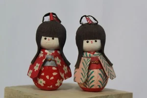 2 VNTG Japanese Okiagari Anmitsu Paper Dolls - Picture 1 of 6