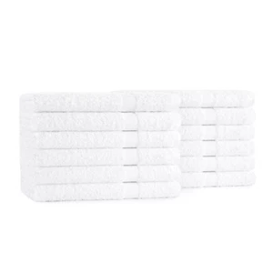 Admiral Hospitality Hand Towels 16x27 (12 Pack), White, Cotton Blend, Cam Border - Picture 1 of 6